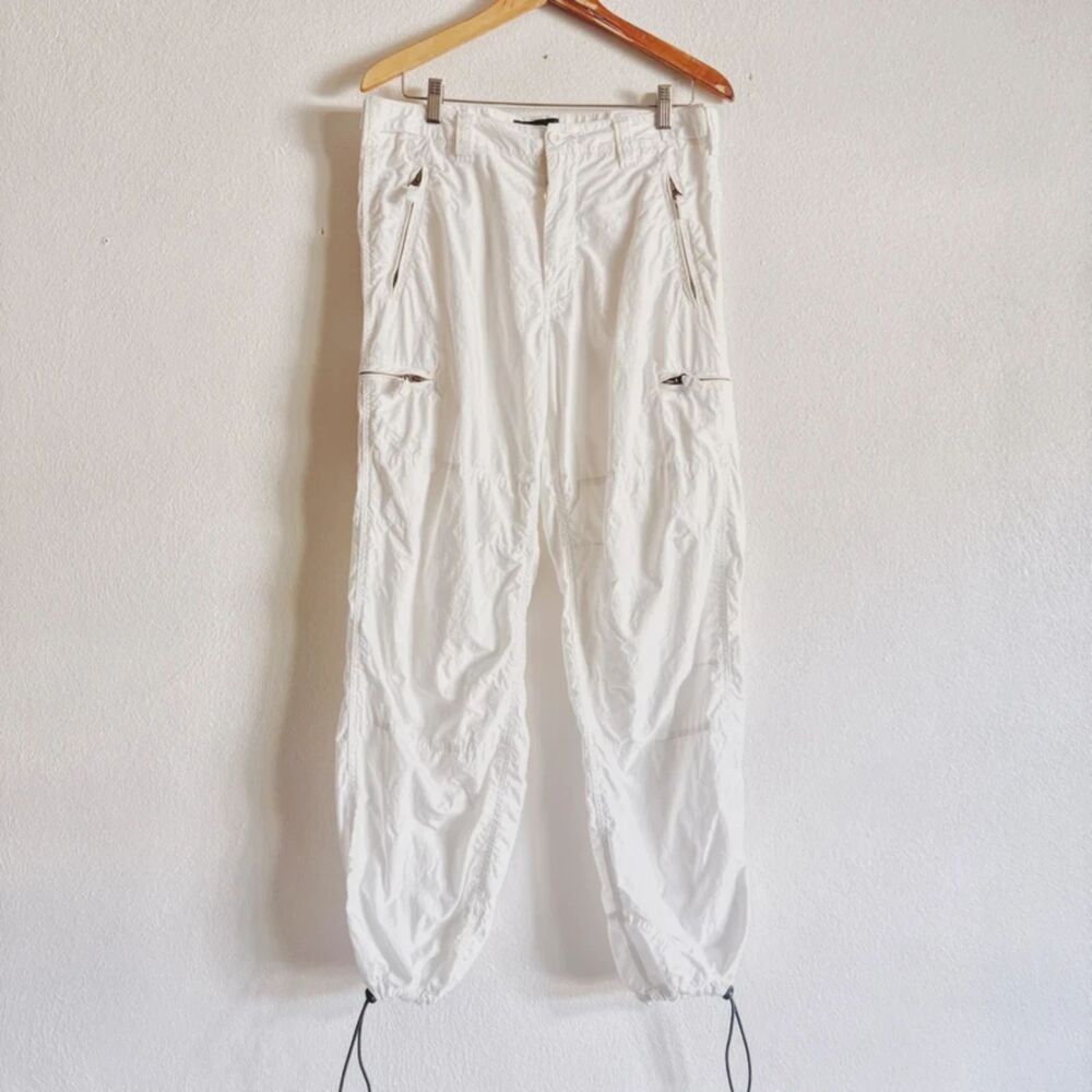y2k vintage white cotton cargo pants
